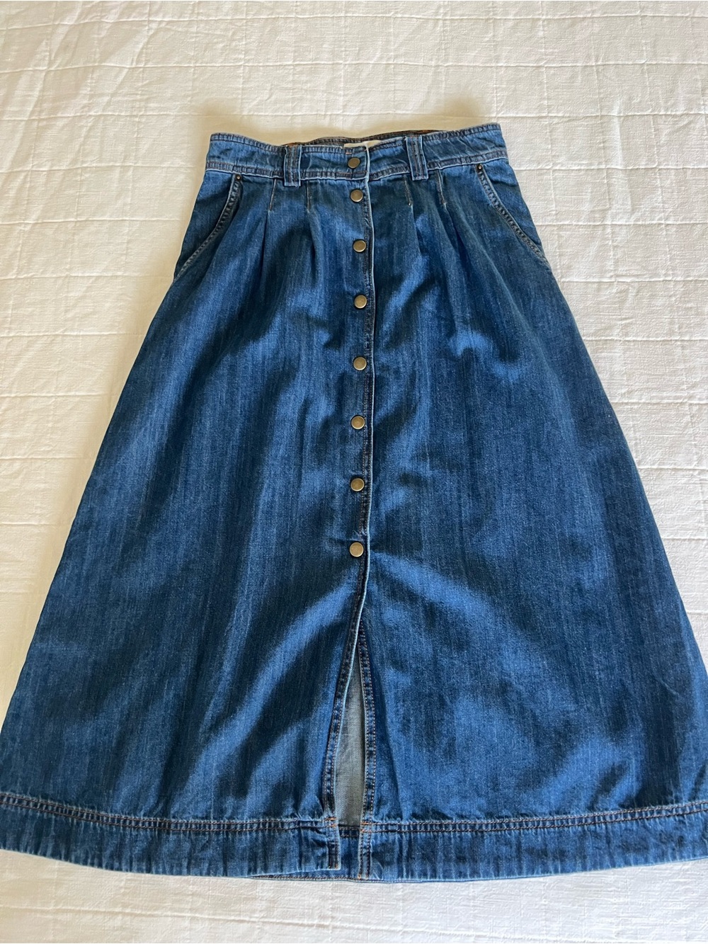 Sezane women’s denim skirt buttons size 38 us 6 - Picture 5 of 9